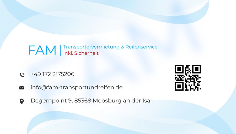 Visitenkarten für FAM Transport & Reifen